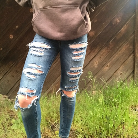 A2Z Dark blue distressed jeans size 11-12 - Picture 1 of 4